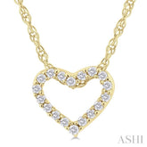1/20 ctw Heart Shape Round Cut Diamond Pendant With Chain in 14K  Yellow Gold